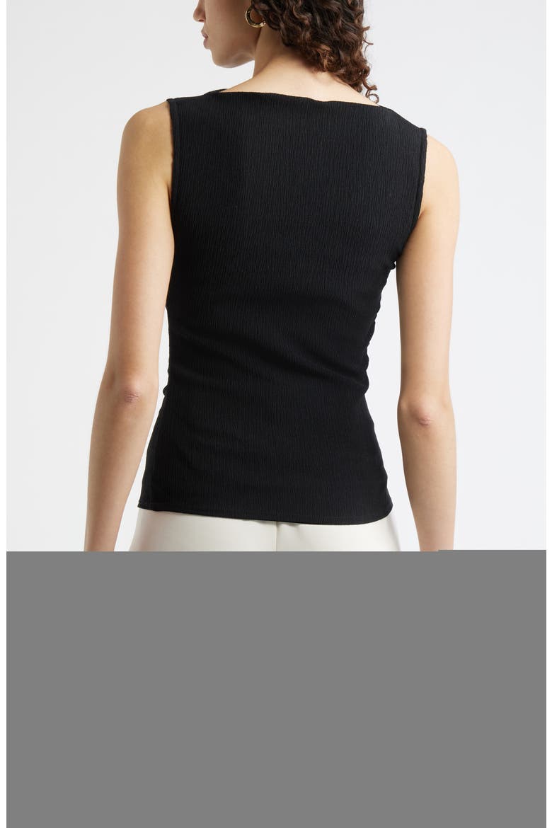 Ruched Sleeveless Top, Alternate, color, BLACK