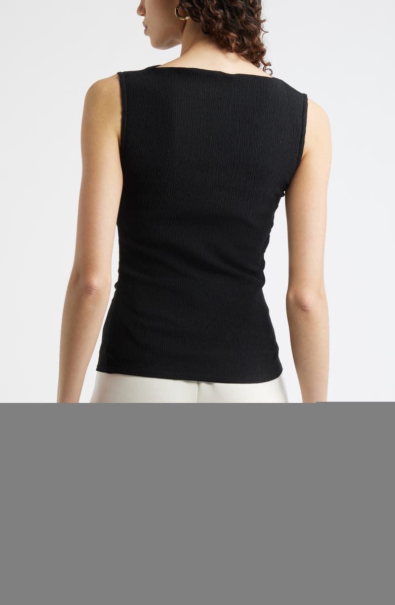 Nordstrom Ruched Sleeveless Top, Alternate, color, Black