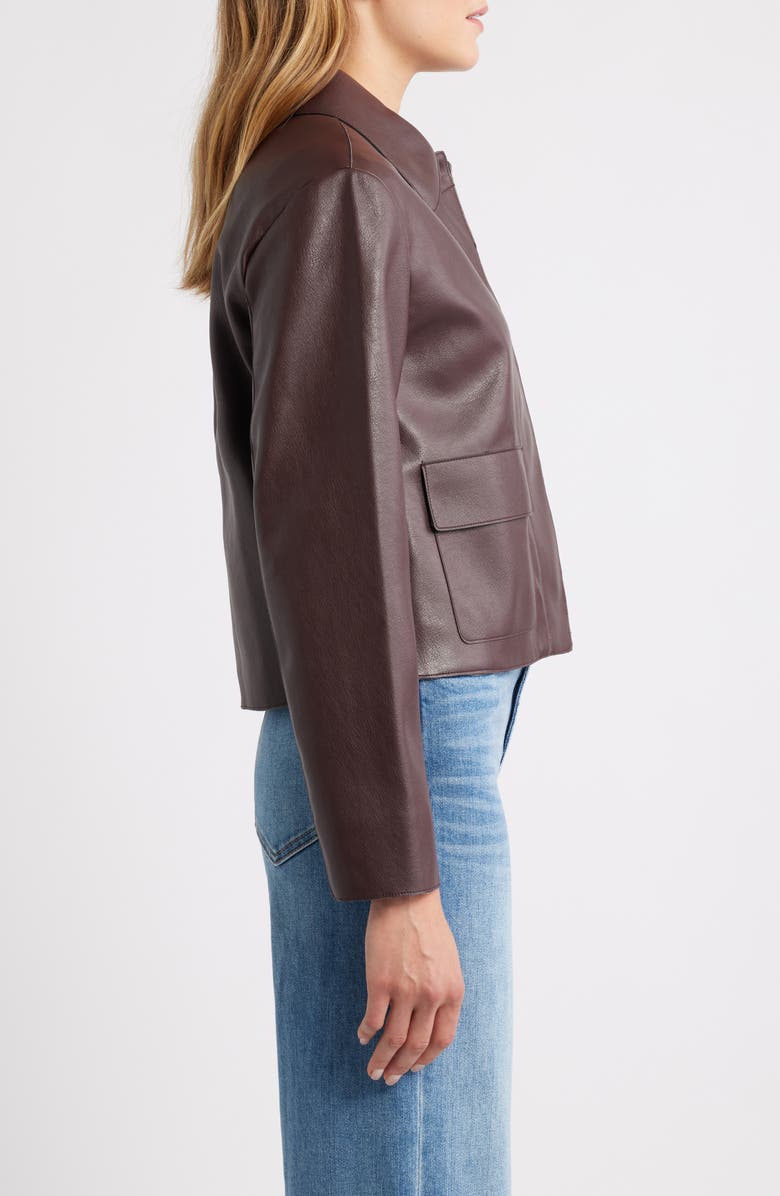 MANGO Sabina Faux Leather Jacket, Alternate, color, Maroon