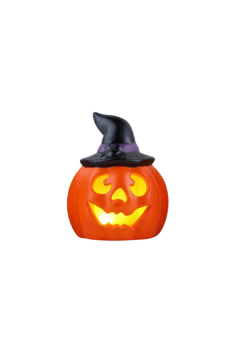 Set of 4 Mini Ceramic Jack-O-Lanterns, Alternate, color, Multicolor
