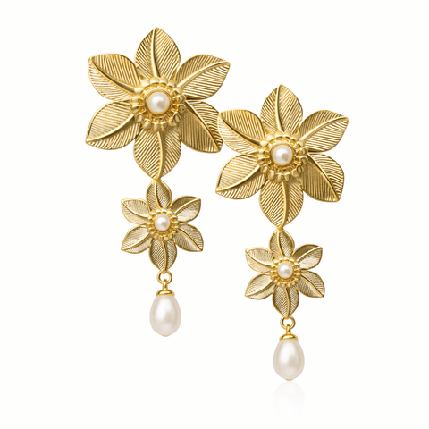 Magnolia Bloom Drop Earring