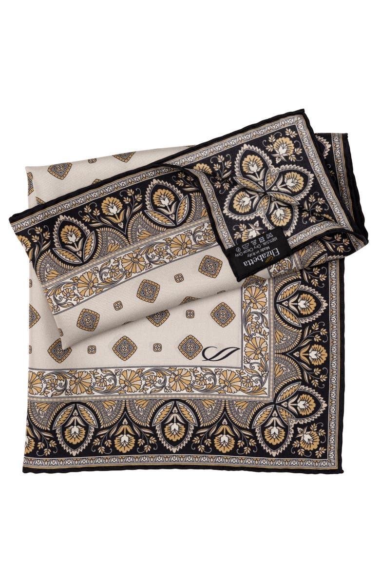 Elizabetta Savino - Silk Pocket Square for Men, Alternate, color, Light Grey