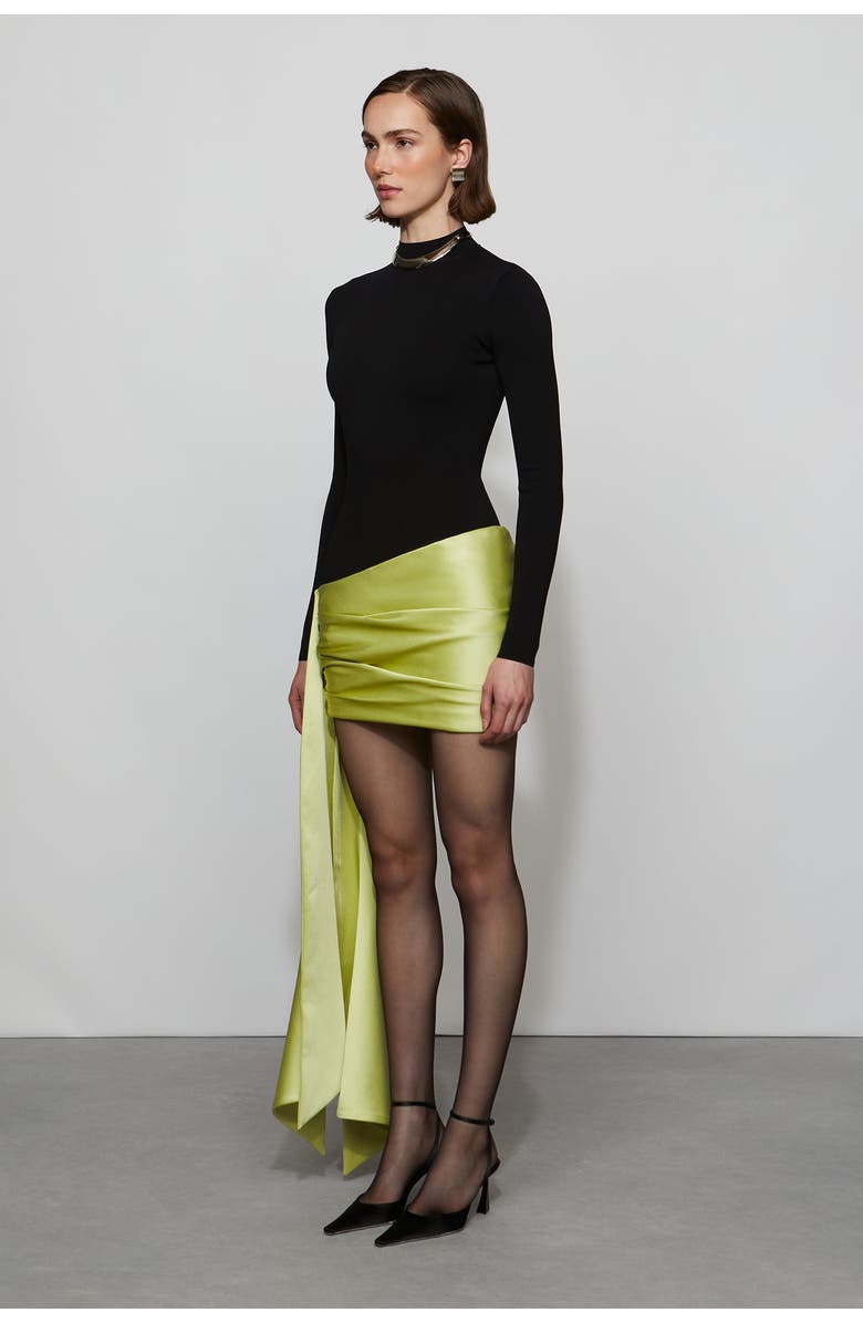 Et Ochs Simone Knit Combo Dress, Alternate, color, Black/Celery