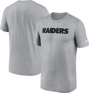 Nike Men's Nike Heather Gray Las Vegas Raiders Primetime Legend Wordmark Performance T-Shirt