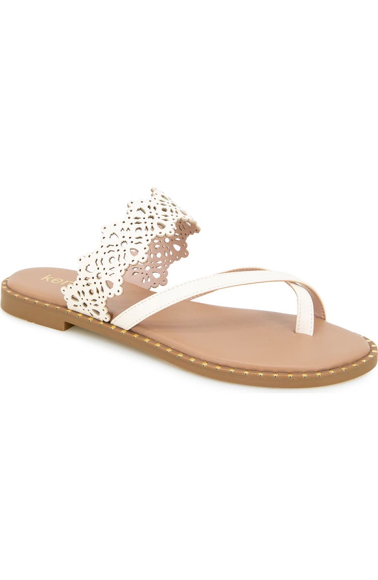Kensie Masha Laser Cut Toe Loop Sandal, Main, color,