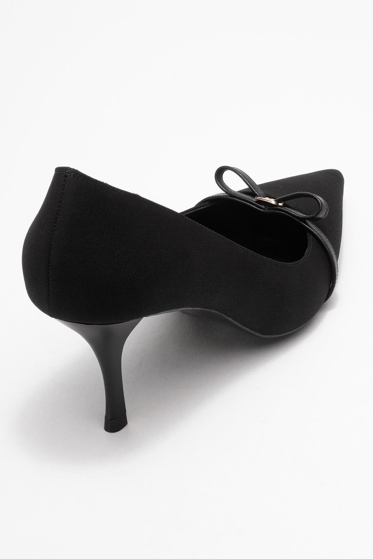 Prologue Shoes Annie Bow Pointed Toe Pump, Alternate, color, Black