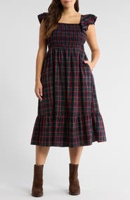 SUGARLIPS Chapman Plaid Smocked Dress