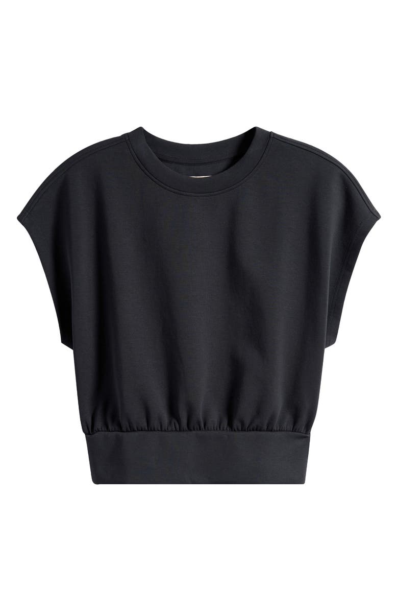 Marine Layer Nova Organic Cotton Blend Bubble Top, Alternate, color, Washed Black