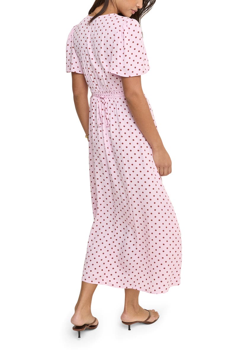 Nobody's Child Atlas Polka Dot Midi Dress, Alternate, color, Pink