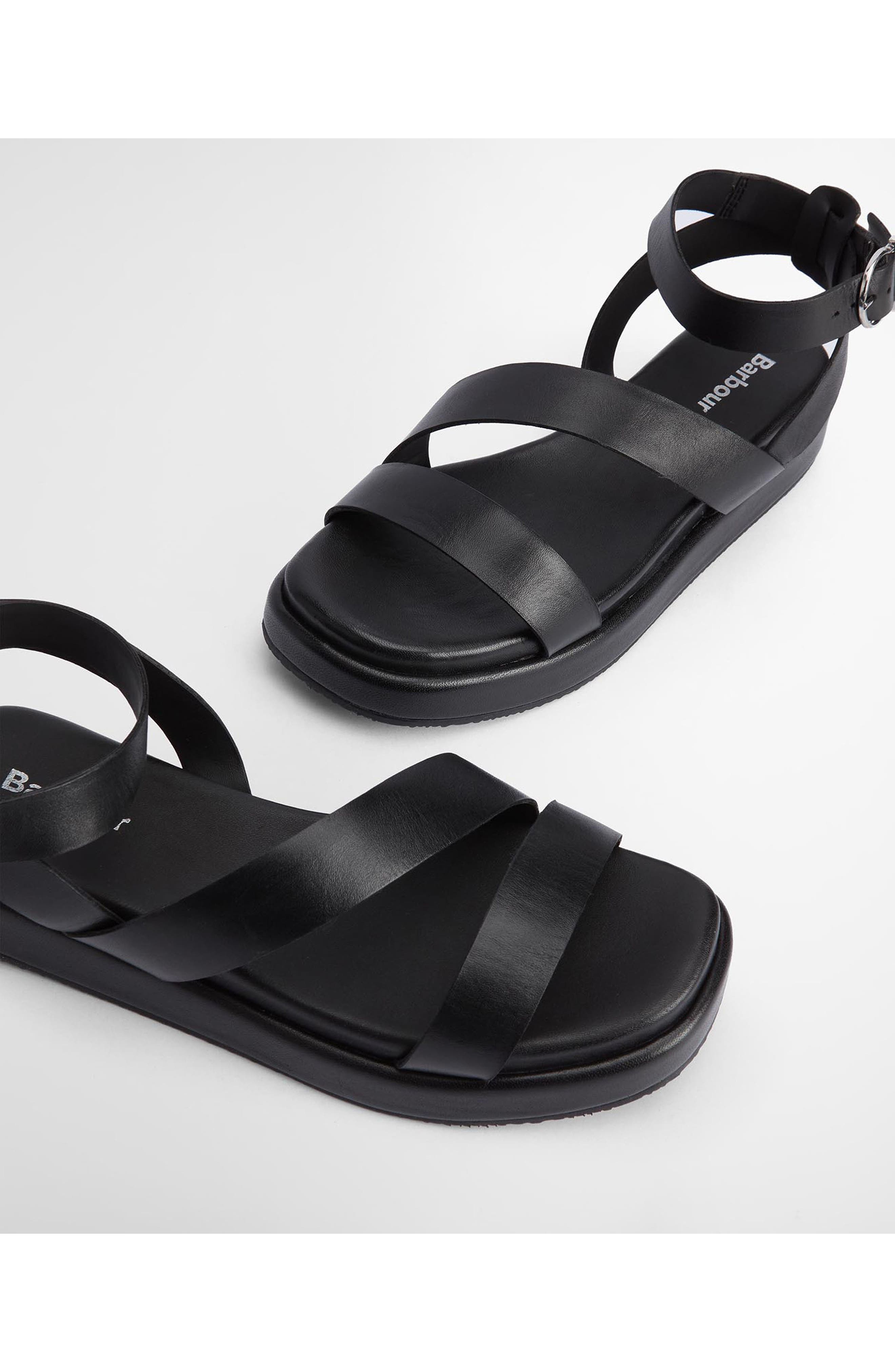 Barbour Ivy Ankle Strap Platform Sandal, Alternate, color, Black