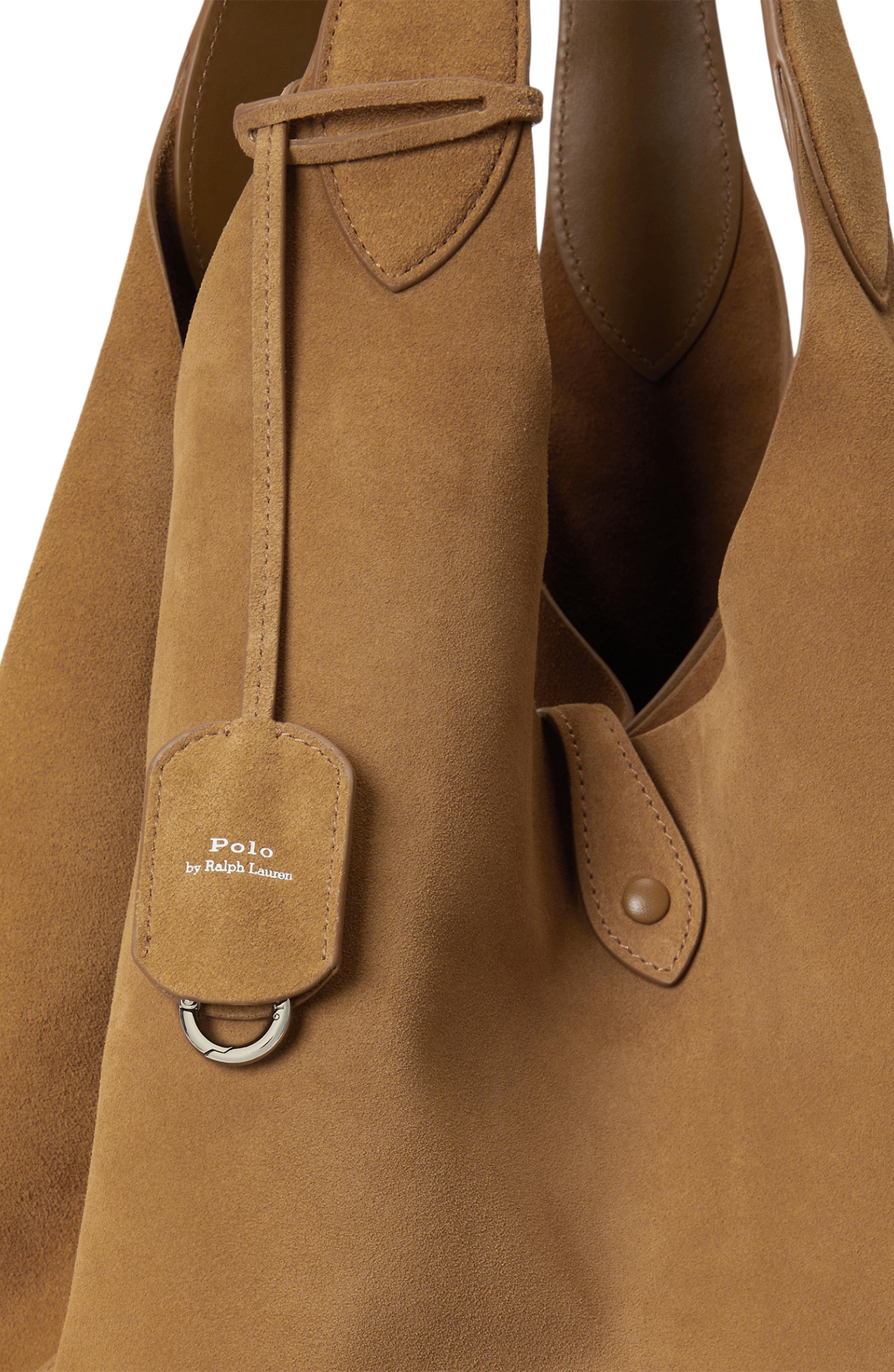 Large Suede Tote, Alternate, color, BROWN
