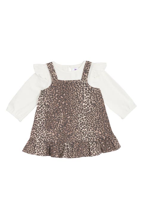 Leopard Denim Jumper & T-Shirt Set (Baby)