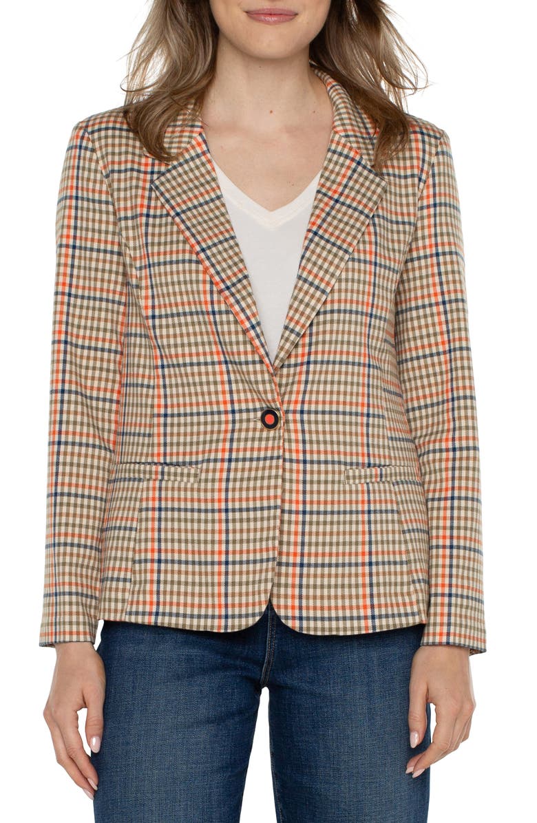 Liverpool Los Angeles Plaid Blazer, Main, color, 