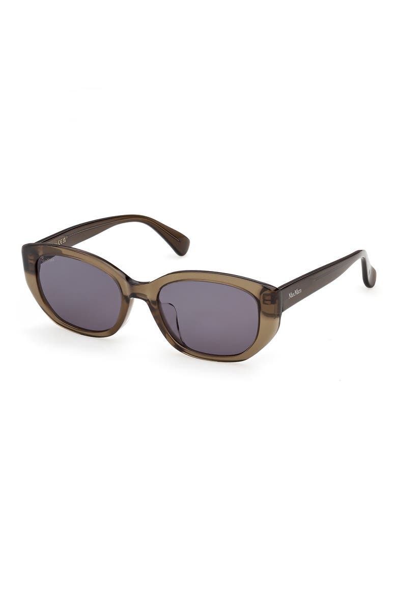 54mm Oval Sunglasses, Alternate, color, SHINY DARK GREEN / SMOKE