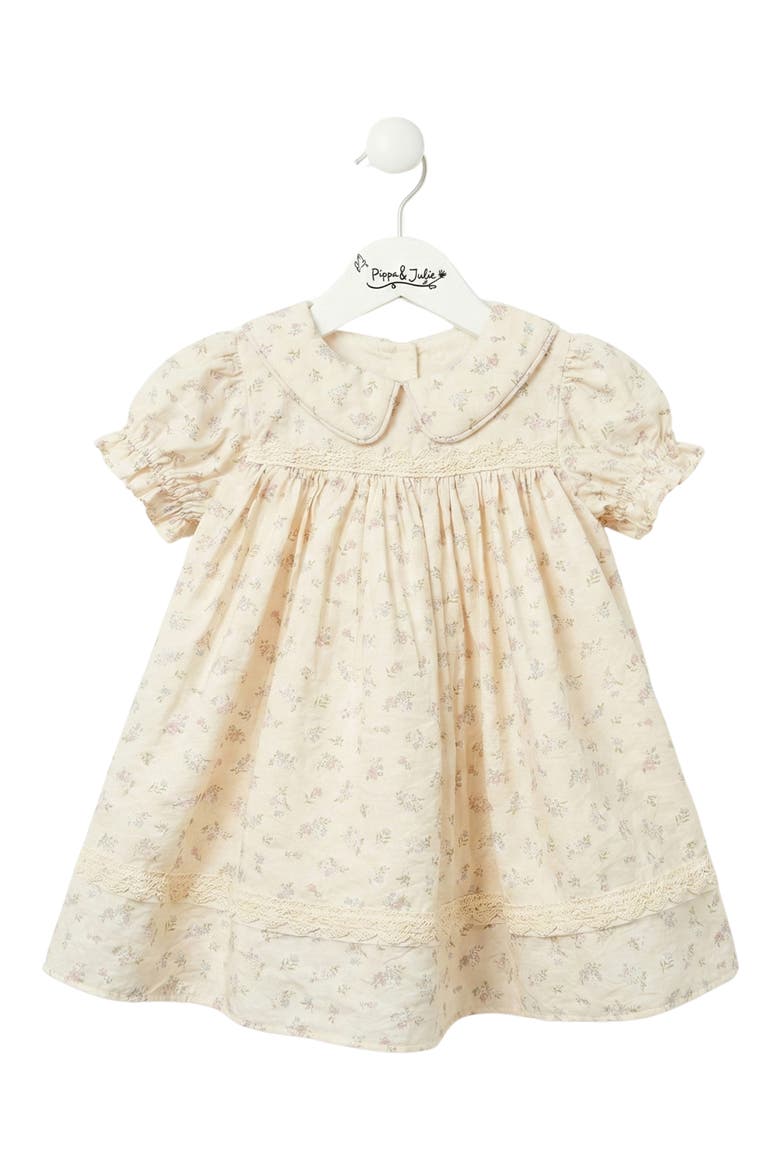 Floral Puff Sleeve Dress & Bloomers Set, Alternate, color, CREAM