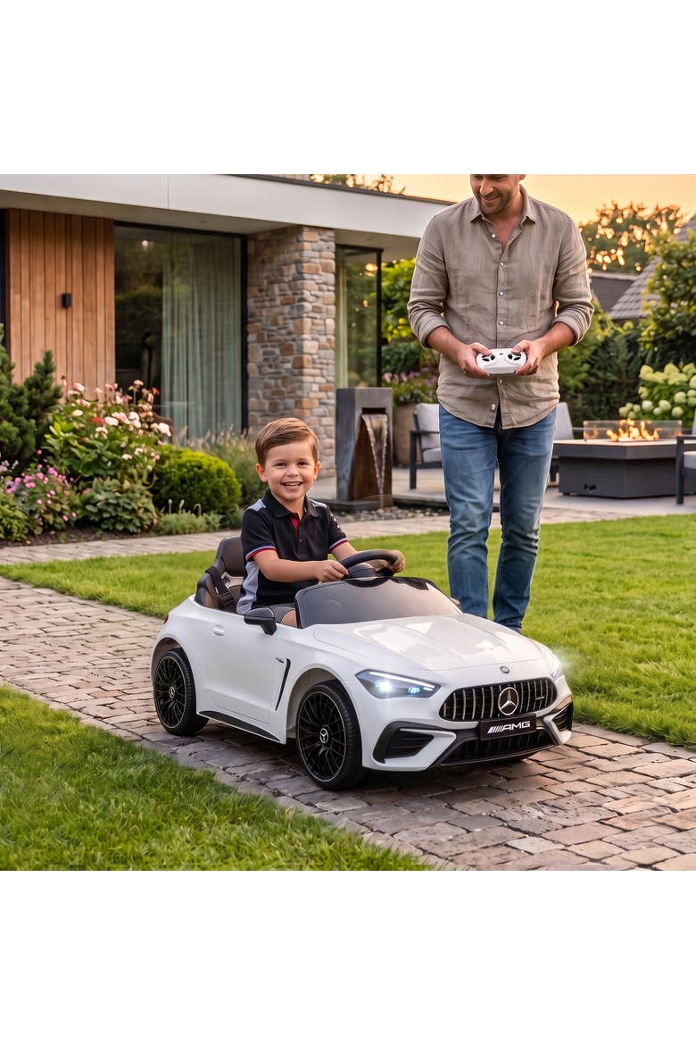 12V Mercedes AMG CLE 53 Ride-On Car, Remote Control, Black, Alternate, color, White
