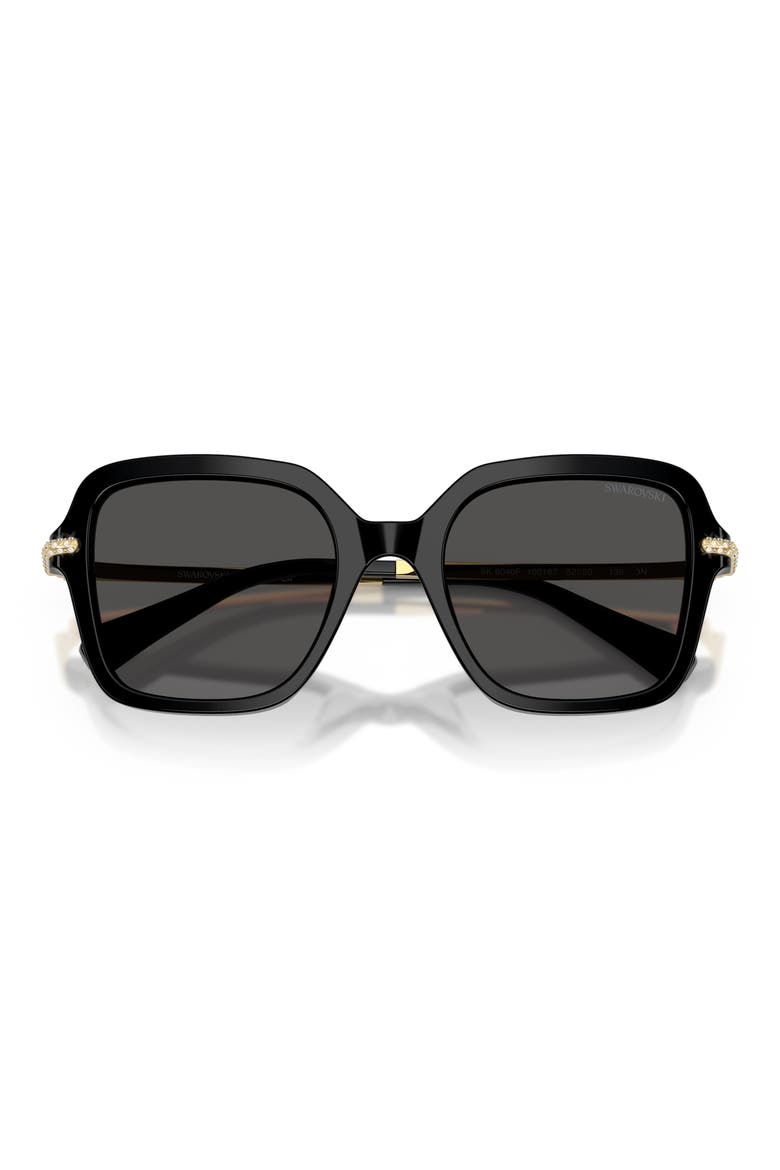 52mm Irregular Sunglasses, Alternate, color, BLACK / DARK GREY