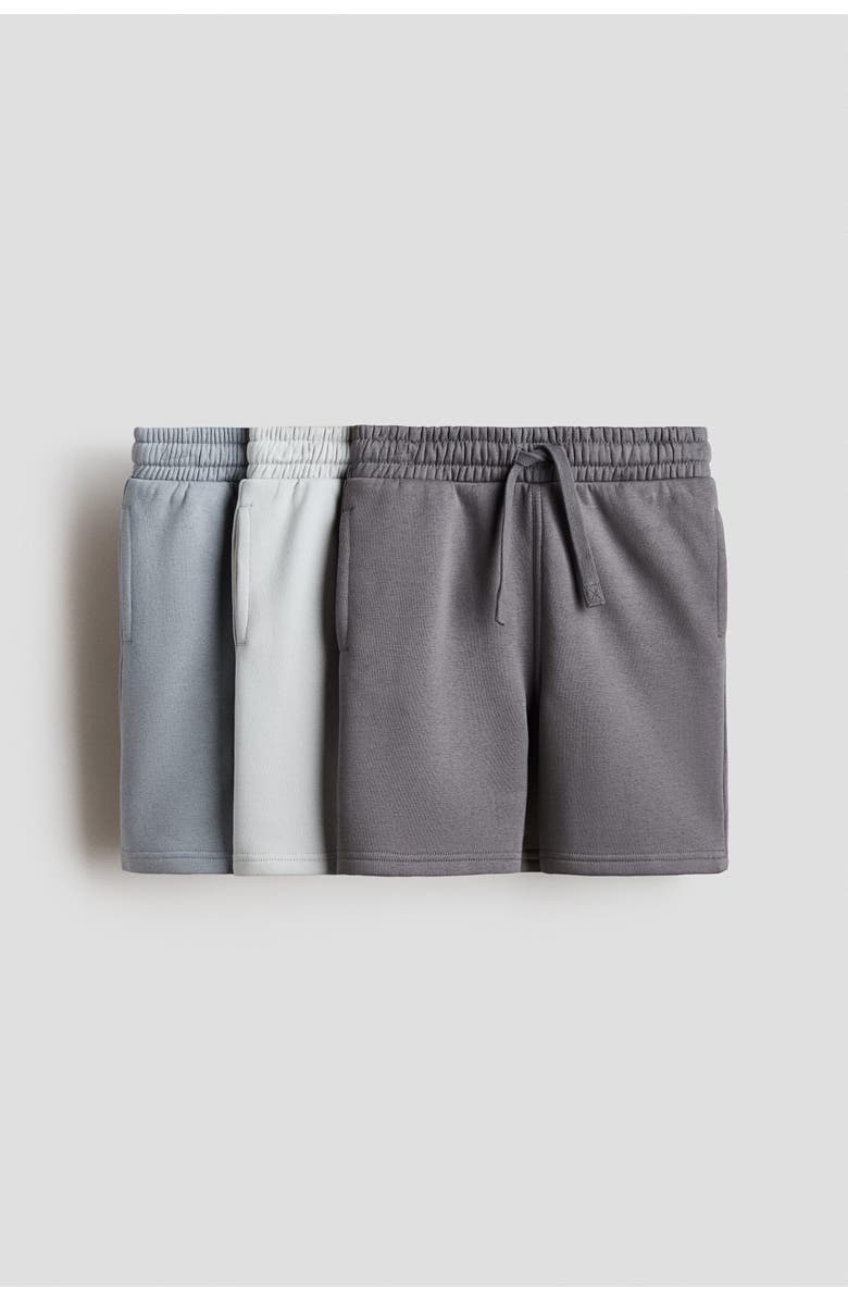 H&M 3-pack shorts, Main, color, Dark Gray/Light Gray
