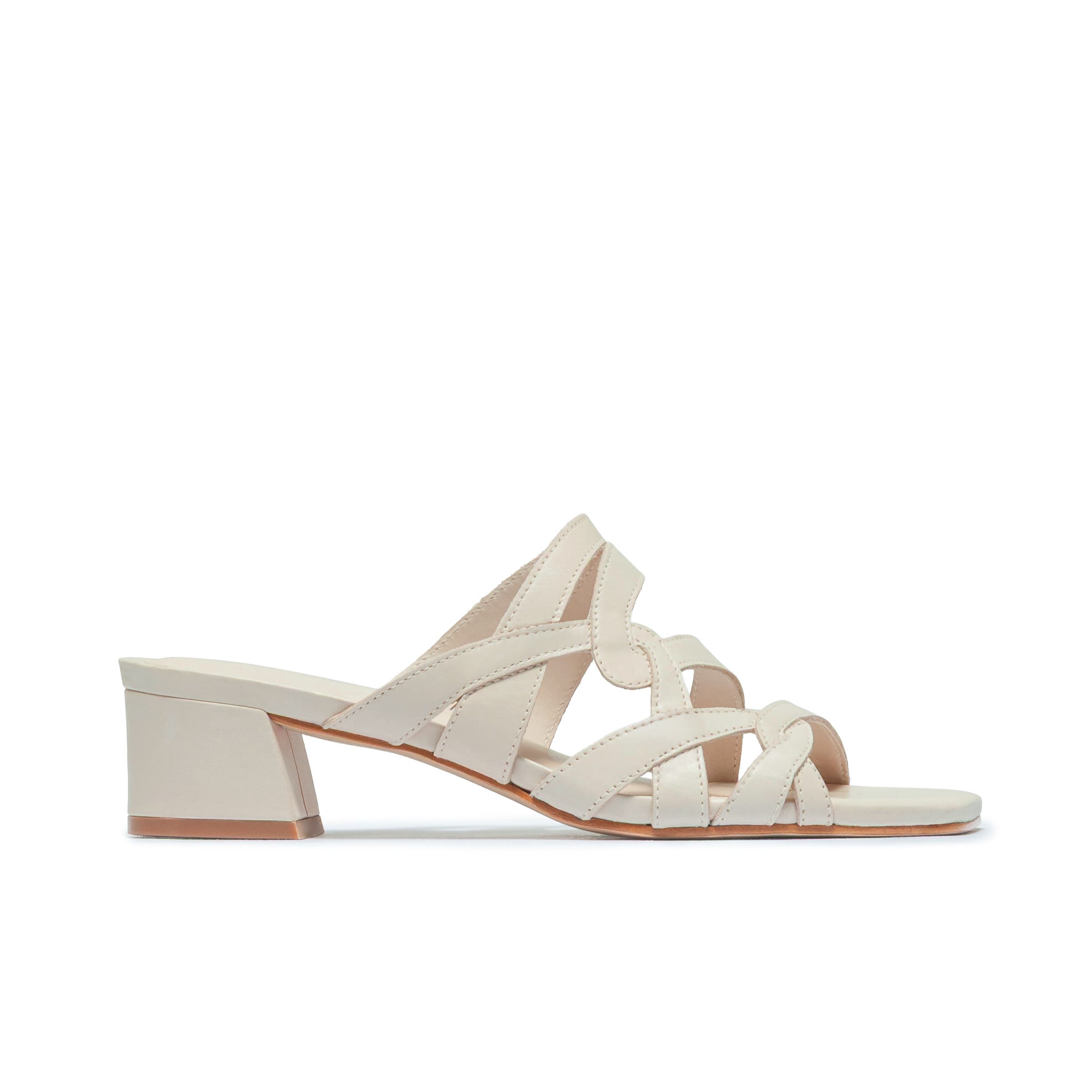 Bernardo Footwear Johanne Low Heel Sandal, Main, color, Eggshell