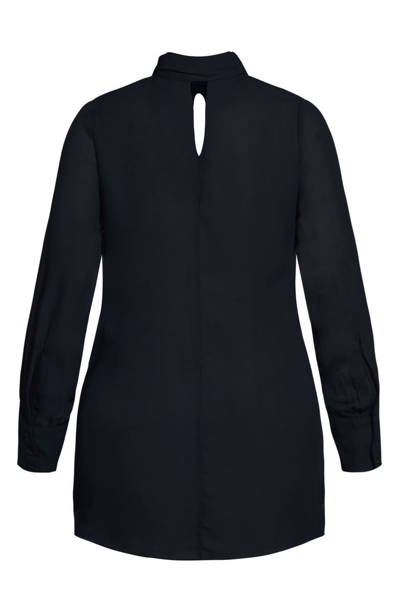 City Chic Tie Neck Long Sleeve Minidress, Alternate, color, 