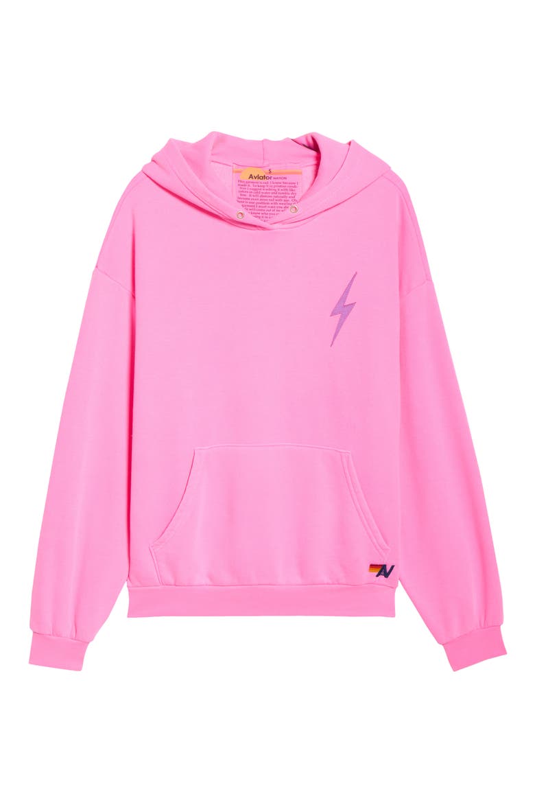 Bolt Stitch Hoodie, Alternate, color, NEON PINK/ PURPLE