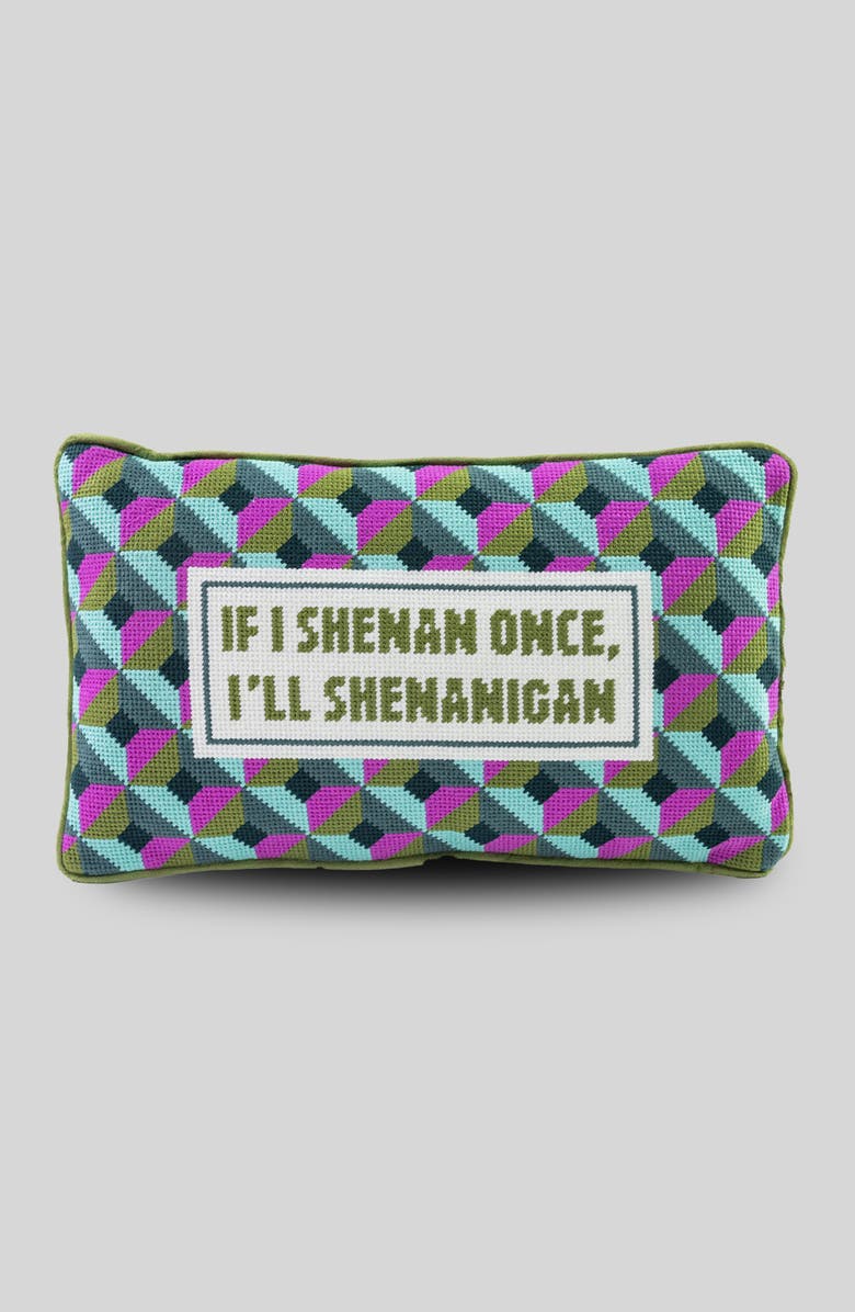 Furbish Shenanigans Needlepoint Pillow, Main, color,