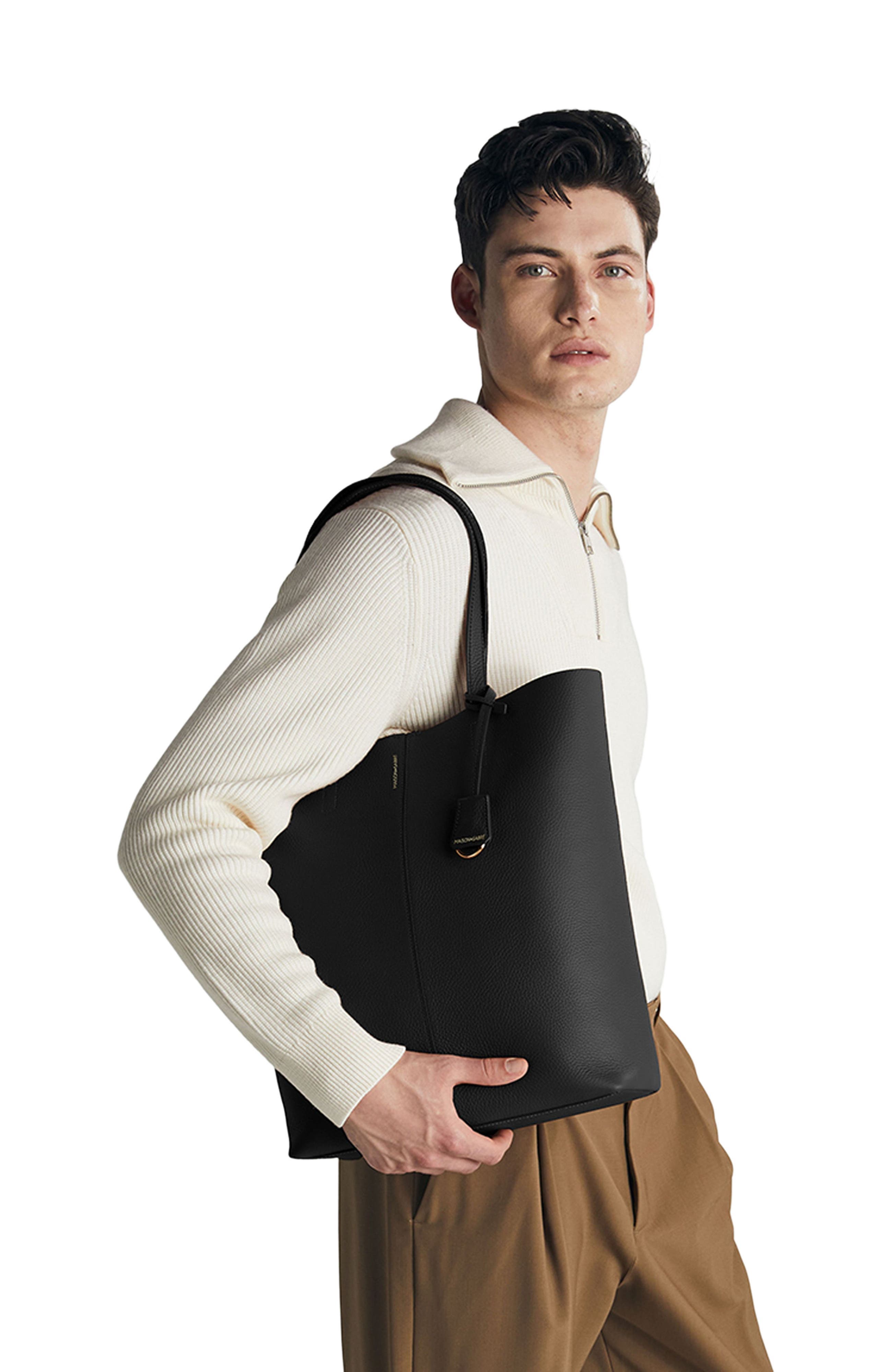 MAISON de SABRÉ Tall Leather Soft Tote, Alternate, color, Rouge Noir