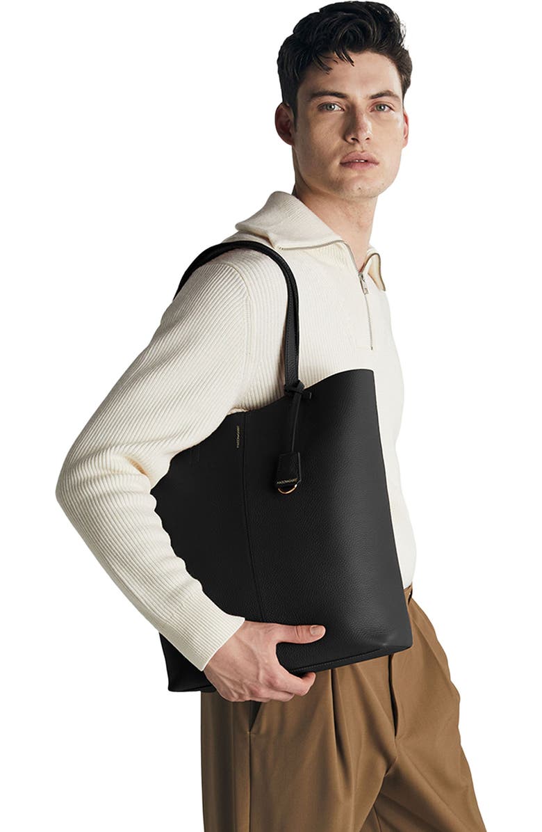 MAISON de SABRÉ Tall Leather Soft Tote, Alternate, color, Rouge Noir