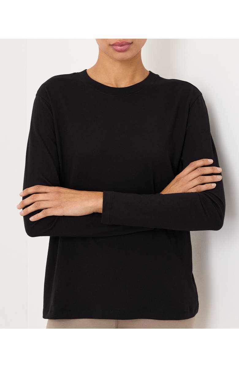 Pact Organic Cotton Women's Softspun Essential Crewneck Long Sleeve Tee, Alternate, color, Black