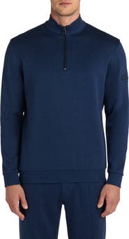 Bugatchi Comfort Cotton Blend Quarter Zip Pullover