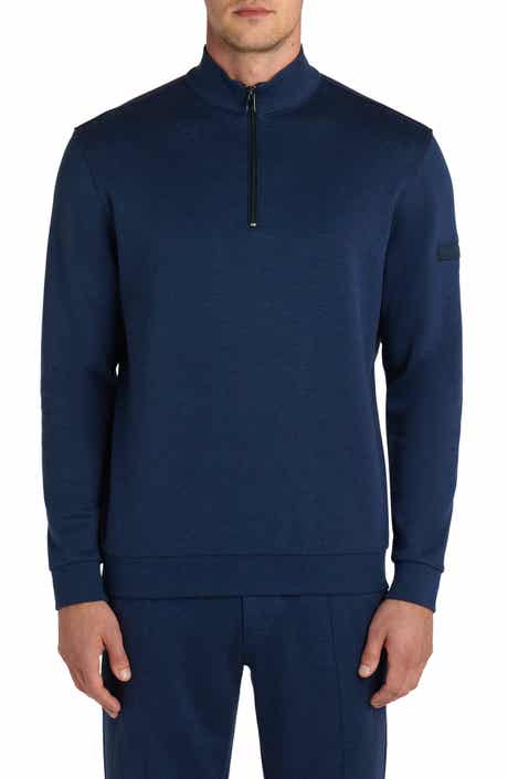 Bugatchi Comfort Cotton Blend Quarter Zip Pullover