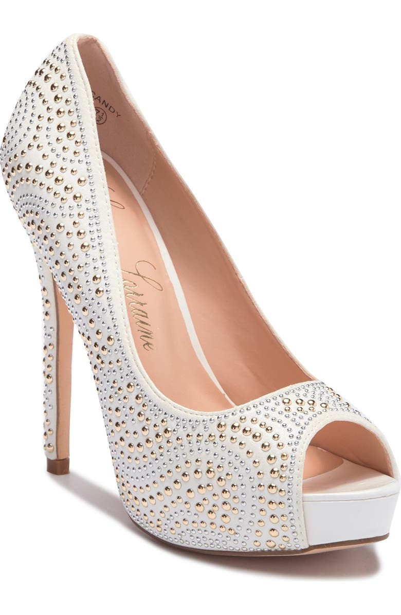 Lauren Lorraine 'Candy' Crystal Peep Toe Pump, Main, color,