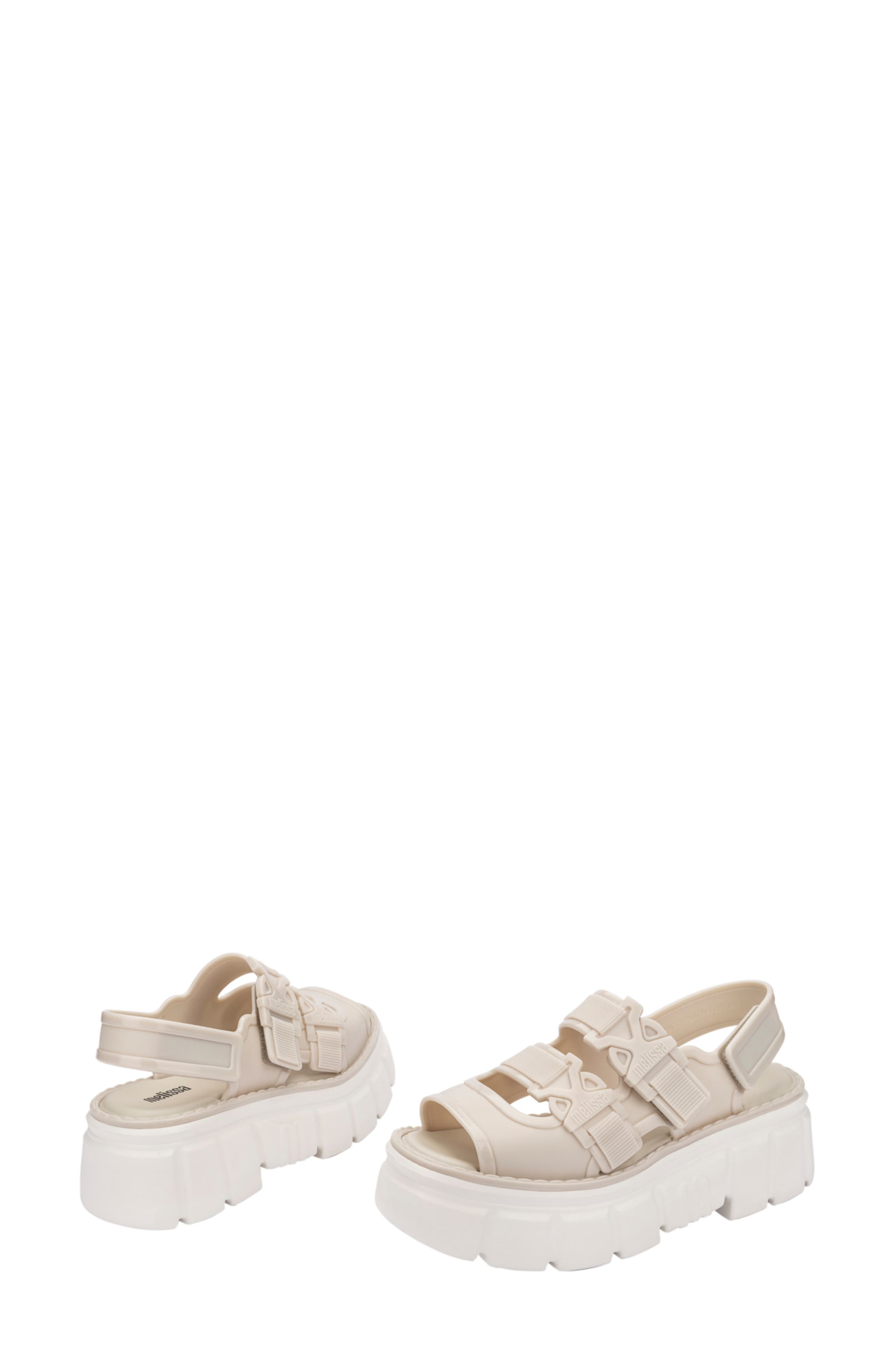 Melissa Rebel Platform Sandal, Alternate, color, Beige/ White