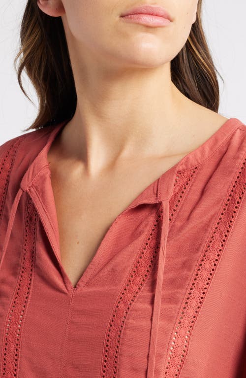 Treasure & Bond Lace Inset Pullover Top