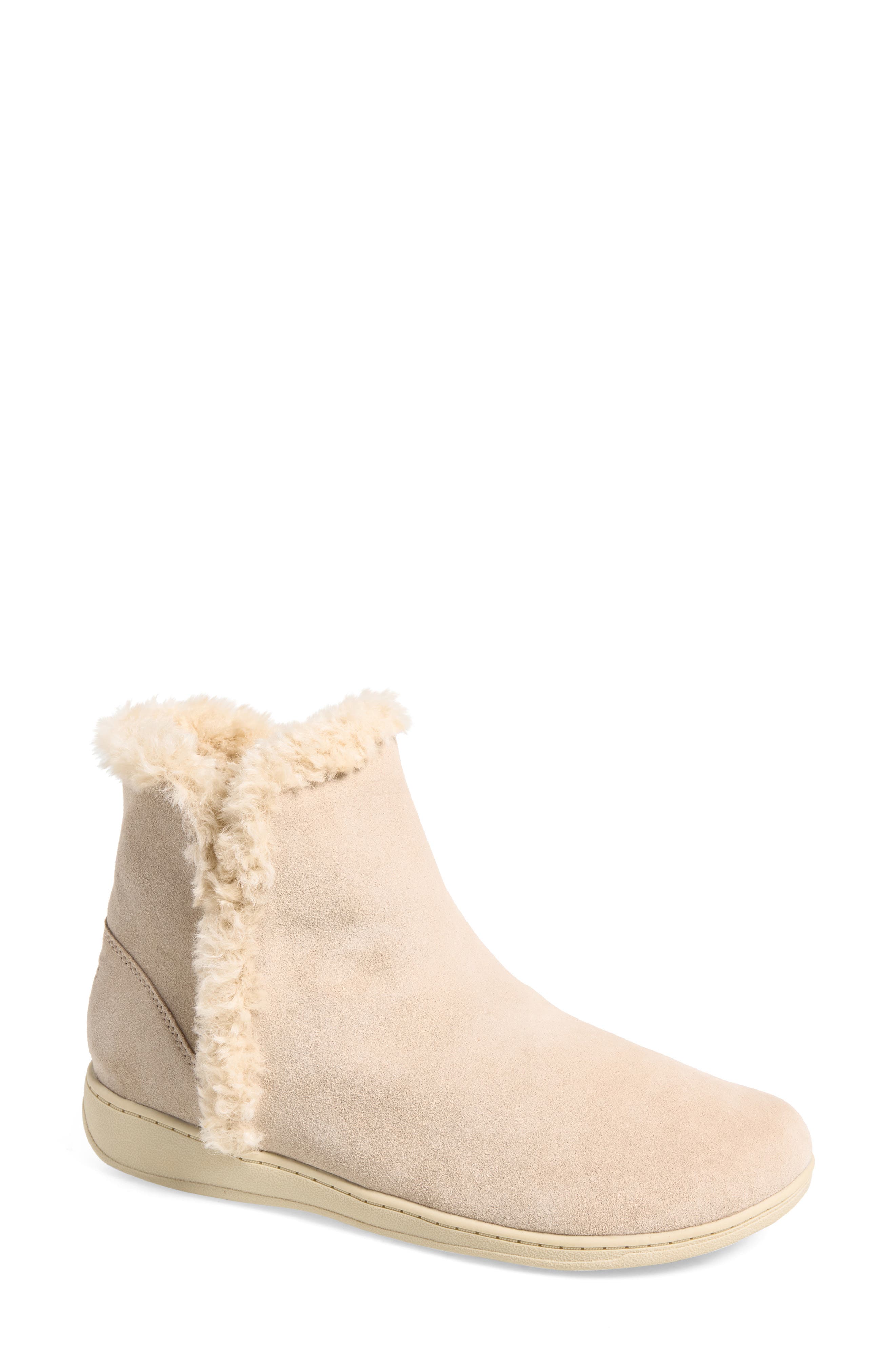 Unwind Leather Bootie, Main, color, OATMEAL