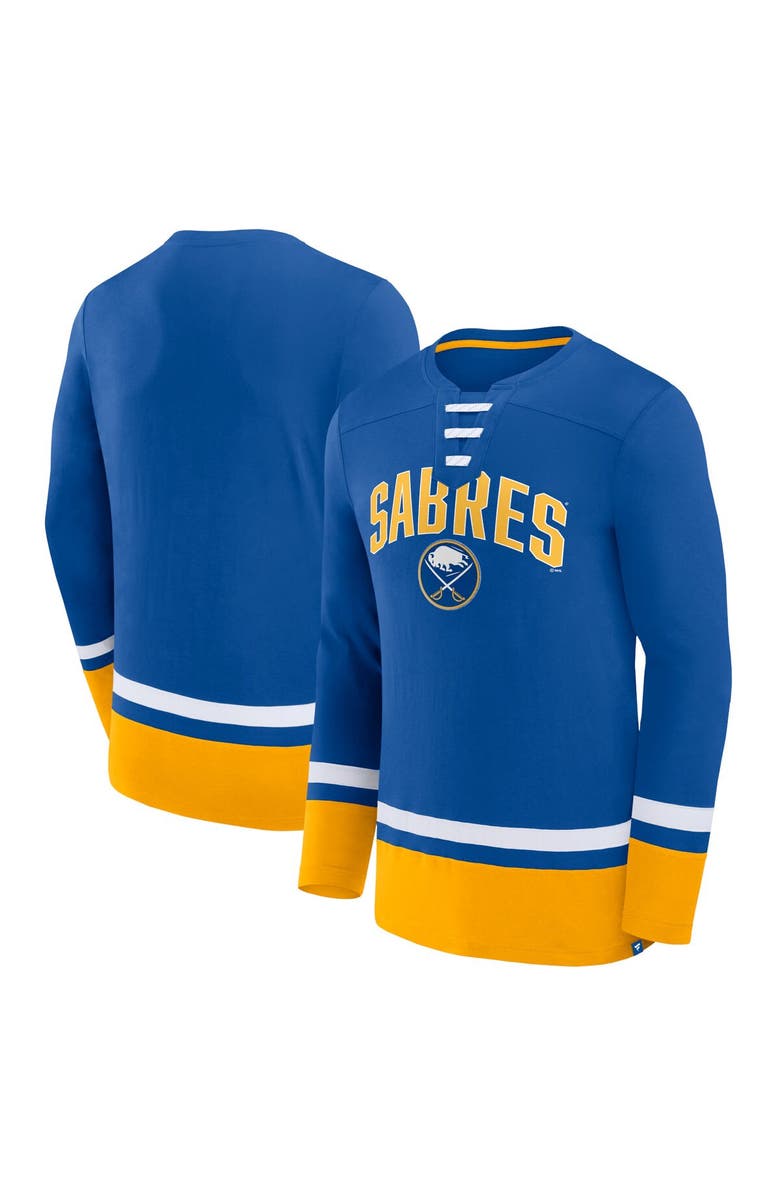 FANATICS Men's Fanatics Branded Royal Buffalo Sabres Back Pass Lace-Up Long Sleeve T-Shirt, Main, color,