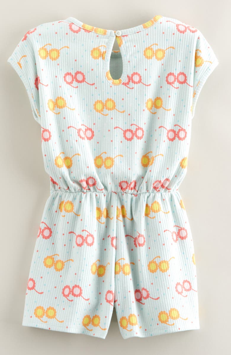 Tucker + Tate Kids' Print Rib Romper, Alternate, color, Blue Saltwater Flower Sunglass