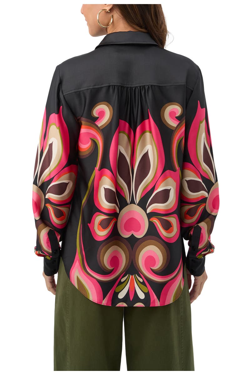 Trina Turk Cassavetes Button Up Border Printed Top, Alternate, color,