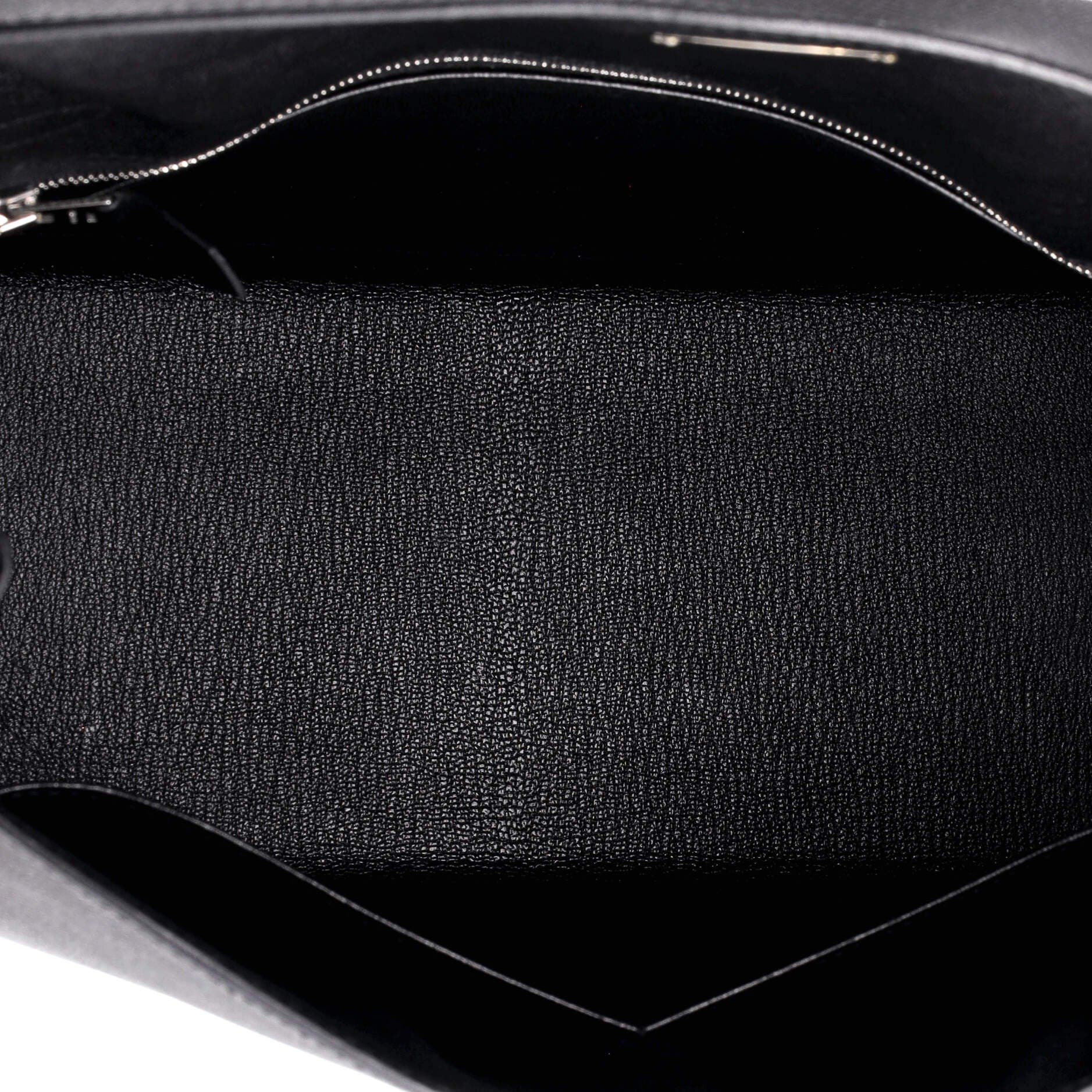 Pre-Owned Hermes Kelly Handbag Black Epsom with Palladium Hardware 32, Alternate, color, 