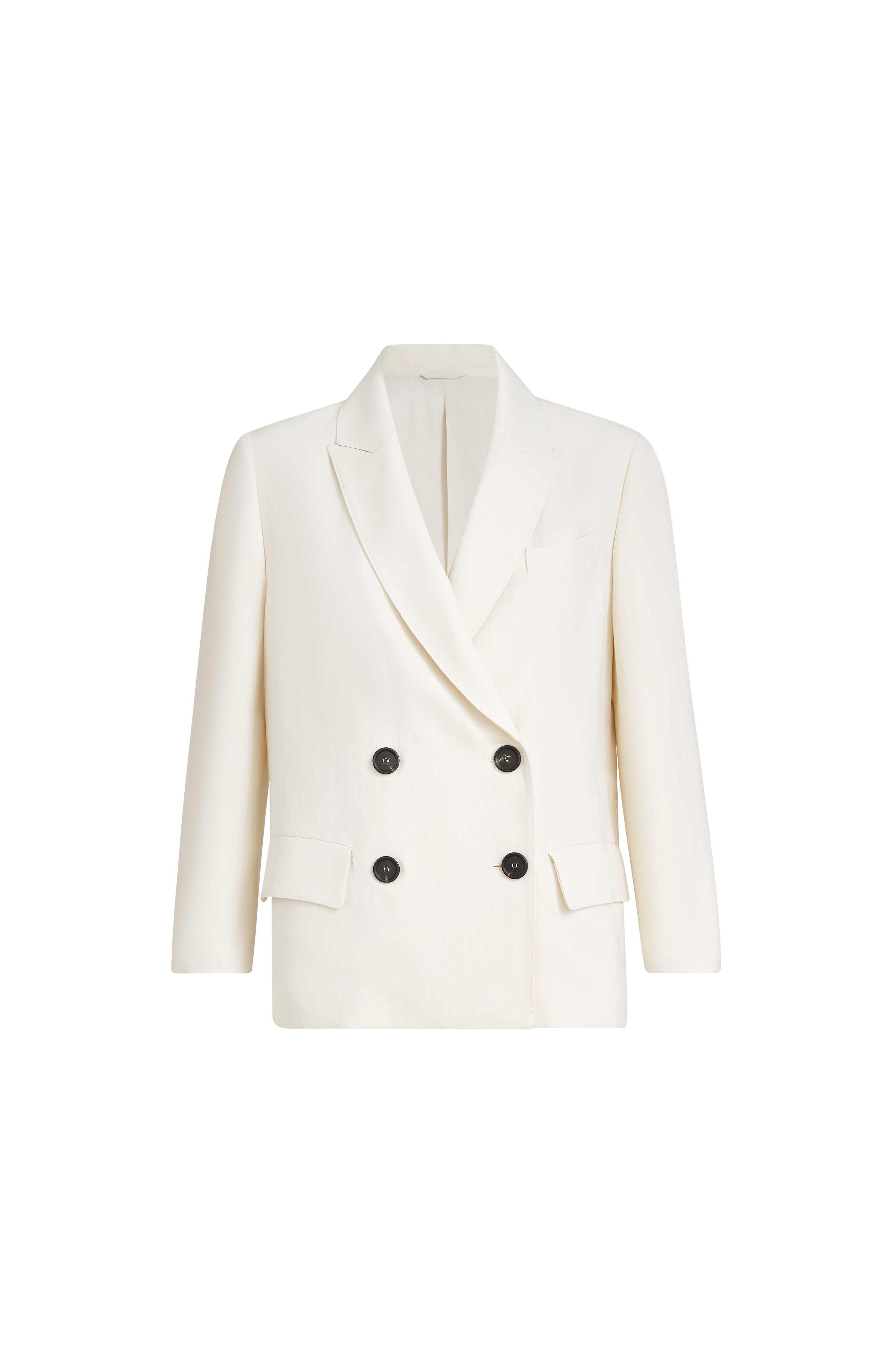 Fluid twill blazer with monili - image 2