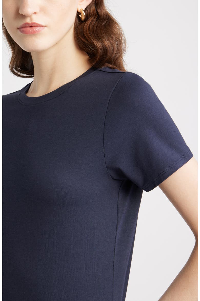 Pima Cotton Blend Crewneck T-Shirt, Alternate, color, NAVY NIGHT