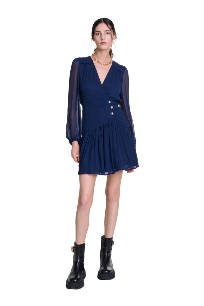 Short ruffled dress, Main, color, Navy