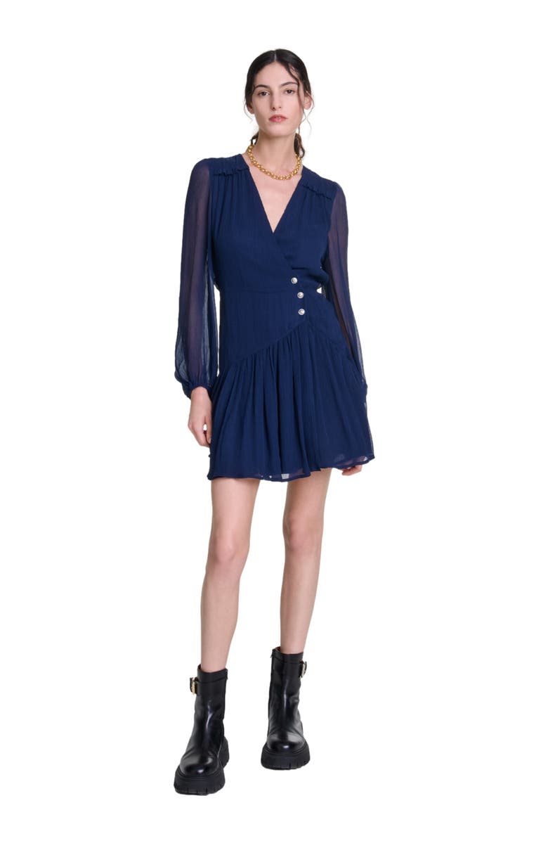 maje Short ruffled dress, Main, color, 