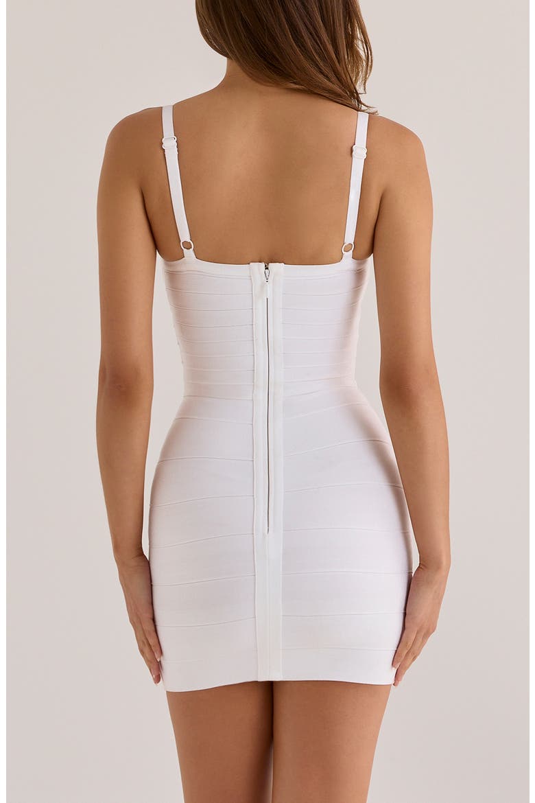 The Cinch V-Neck Bandage Minidress, Alternate, color, WHITE