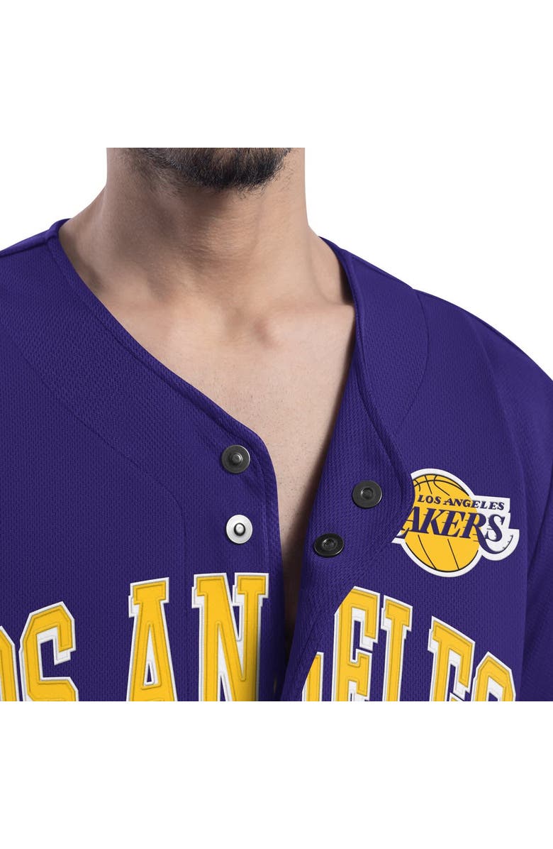 G-III SPORTS BY CARL BANKS Men's G-III Sports by Carl Banks Purple Los Angeles Lakers Adaptive Star Player Fashion Baseball Jersey, Alternate, color, Purple