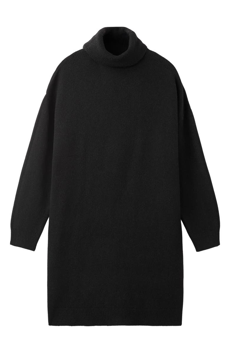 MANGO TEEN Turtleneck Long Sleeve Sweater Dress, Alternate, color, Black