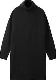 MANGO TEEN Turtleneck Long Sleeve Sweater Dress