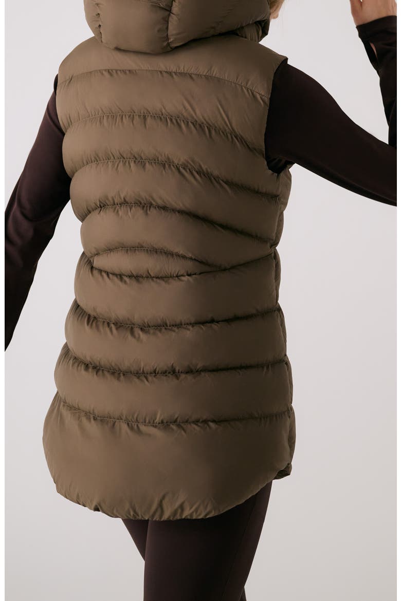 Transition Water Repellent Hooded Quilted Vest, Alternate, color, MOCHA