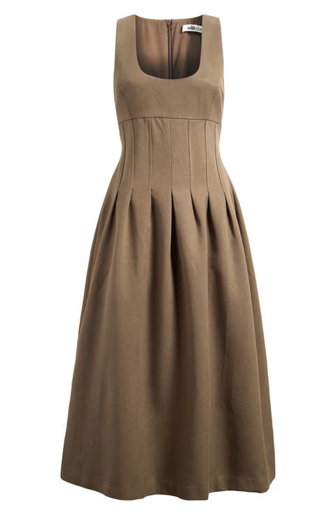 Scoop Neck Midi Dress