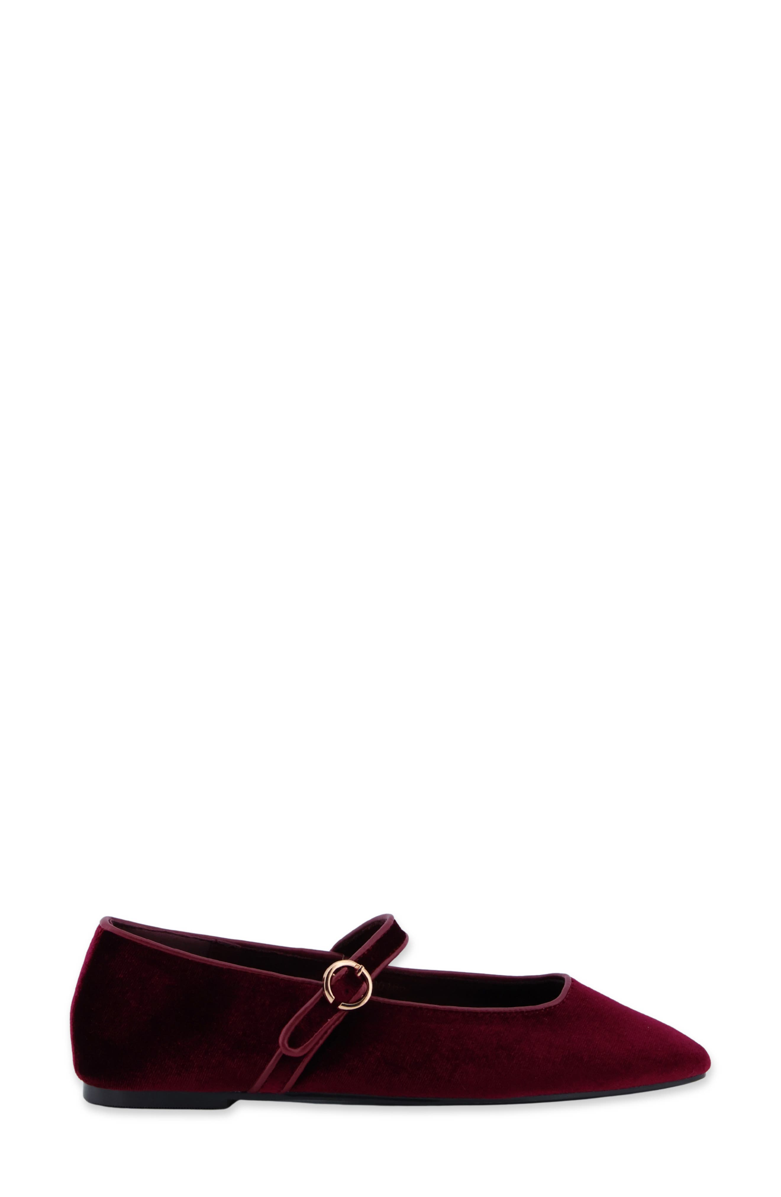 Annabelle Mary Jane Flat, Alternate, color, BORDEAUX VELVET